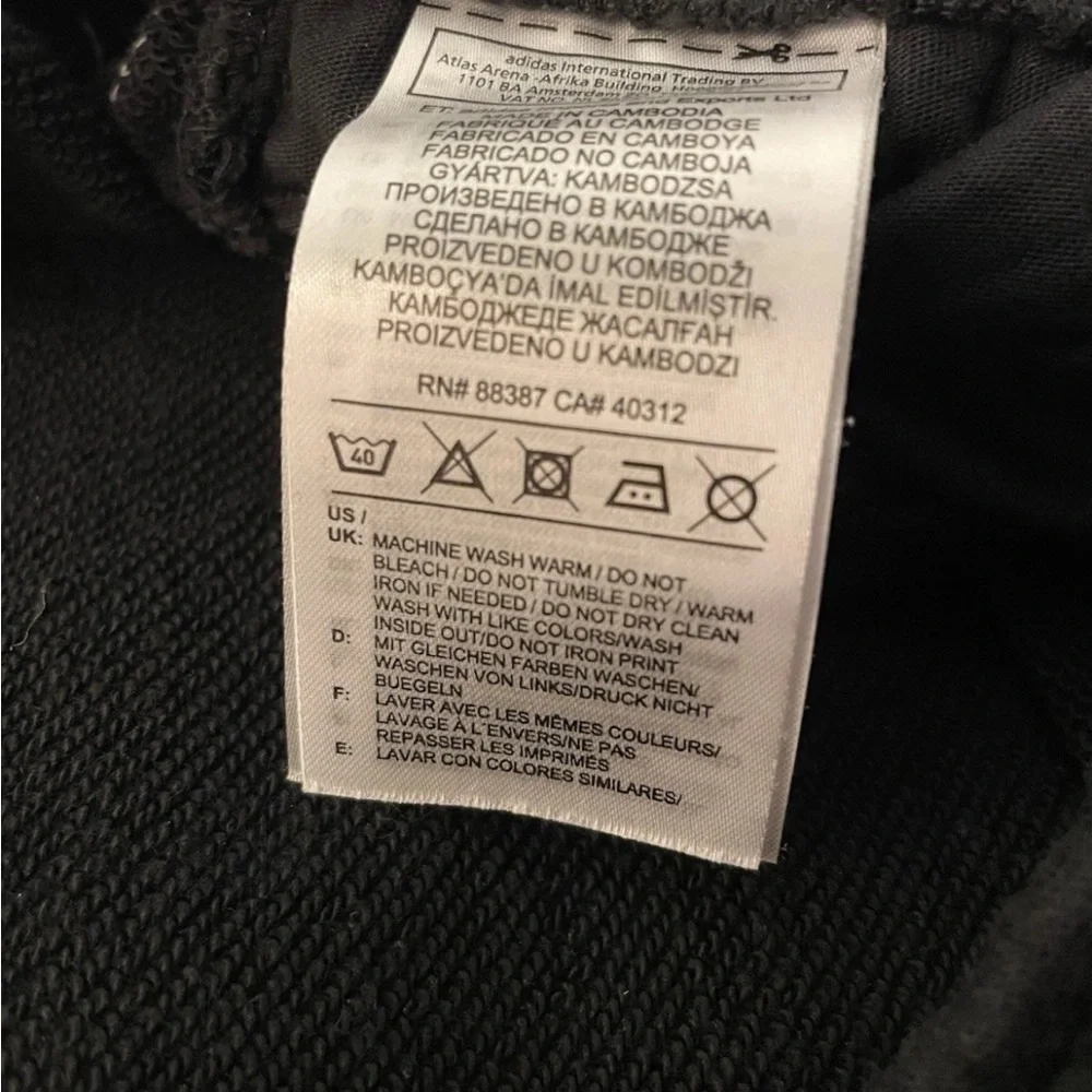 Adidas Men’s Black Tapered Leg Regular Fit XXL Elastic Waist Sweatpants Y2K EUC